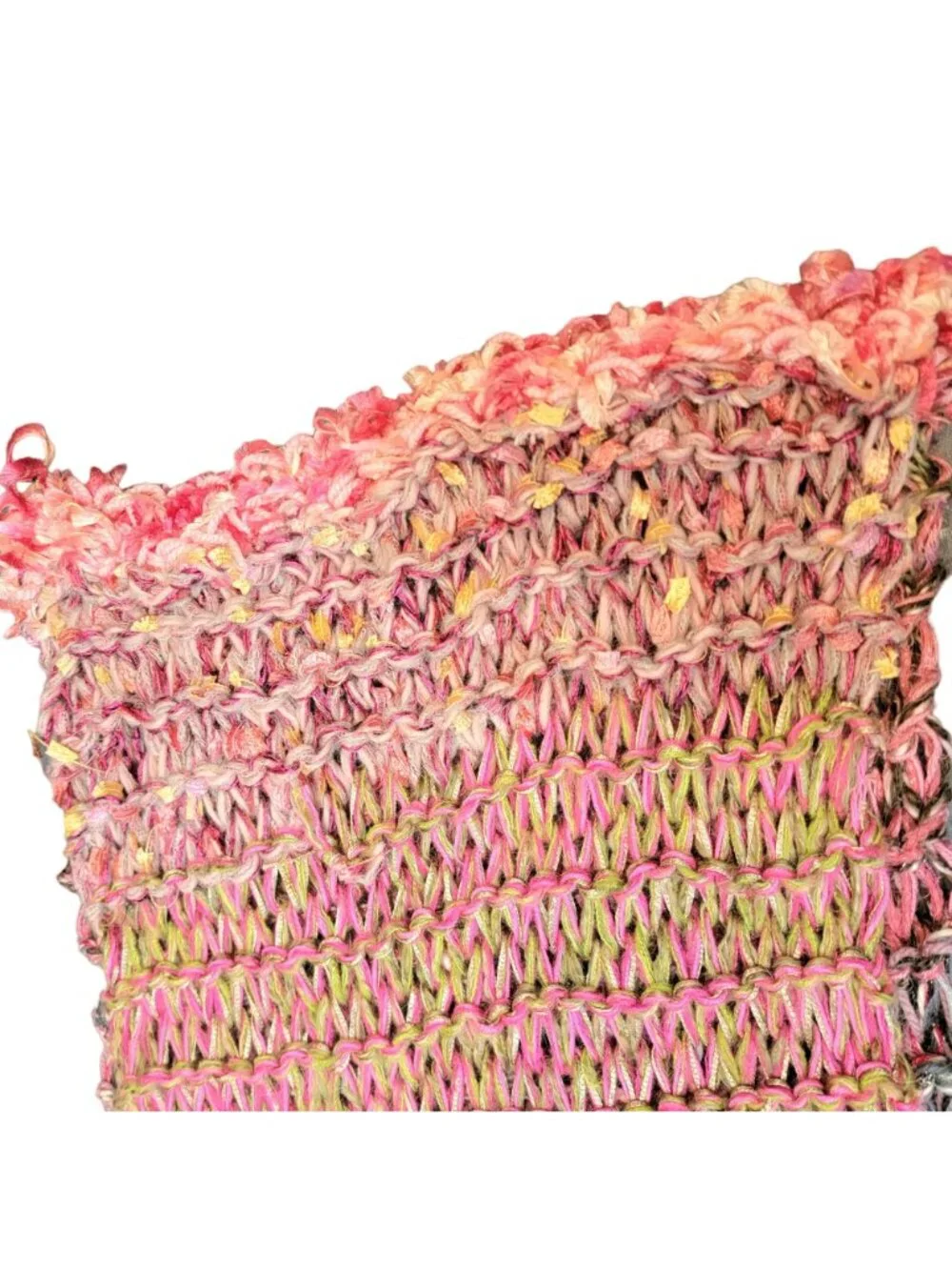 Colorful Fringe Oversize Infinity Scarf Wrap Crochet Knit Women Pink Purple Soft